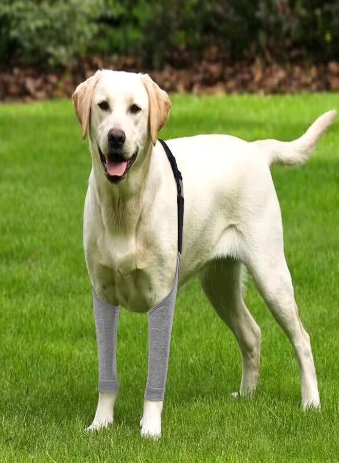 IDOMIK Dog Recovery Suit for Front Legs, Dog Recovery Sleeves After Surgery with Elastic Band, Soft Protective Elbow Braces for Medium Large Dogs, Cone Collar Alternative to Stop Licking Leg Wounds,Grey,XL - Image 5